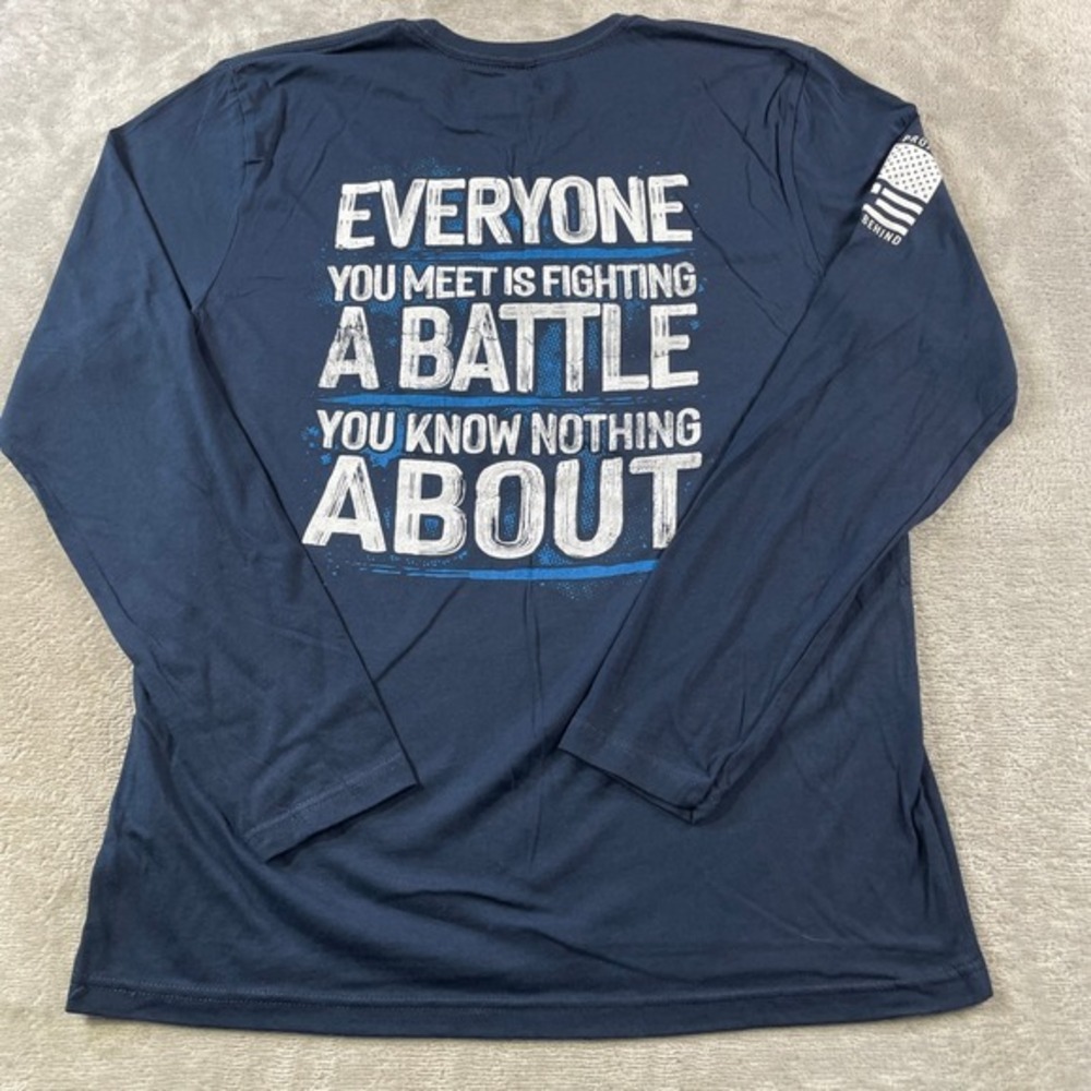 Til Valhalla Project Shirt Mens Large Be Kind Everyone Fighting Battle Veteran